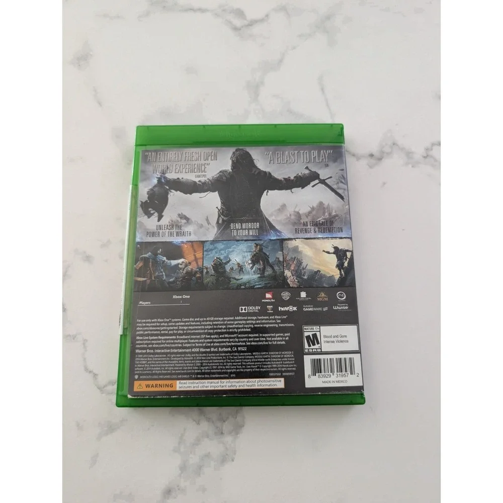 Middle-earth: Shadow of Mordor Microsoft Xbox One 2014 Complete CIB